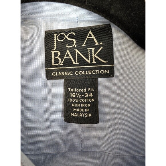 Jos. A. Bank Dress Shirt Men's Blue Long Sleeve Size 16 1/2 - 34 Tailored Fit - Picture 5 of 12